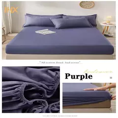 100% algodão cabido folha de cama com faixa elástica cor sólida anti-deslizamento ajustável colchão capa para cama única dupla rei rainha