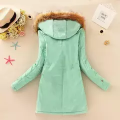 Casaco fino acolchoado de algodão para mulheres, parkas com capuz casual, sobretudo quente acolchoado, outono e inverno, 2023, 2023, emboridery, novo - Wolf Magazine