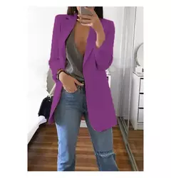 Terno casual slim fit feminino com pescoço polo, casaco temperado, moda europeia e americana, casaco de lã primavera e outono, 2024 - comprar online