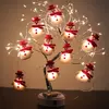 Snowman LED Garland String Light, ornamento de árvore de Natal, Feliz Natal Decorações para casa, presentes de Natal, 2024