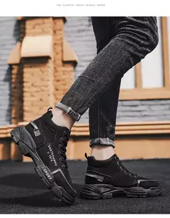 Bota de pelúcia masculina, com renda, antiderrapante, tornozelo, casual, ao ar livre, tênis masculinos, quente, inverno, moda, novo - loja online
