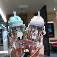 350ml Kids Drinking Cup Mamadeira Com Bola De Gravidade De Palha Garrafa De Calibre Largo