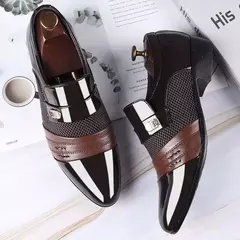 Sapatos de encochonamento de couro masculino, moda Oxfords, ternos clássicos de negócios, sapatos novos, 2020