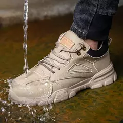 Sapatos de segurança de trabalho botas de segurança masculinas anti-esmagamento sapatos de trabalho com biqueira de aço botas de trabalho anti-facada tênis de segurança masculino na internet
