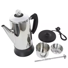 Cafeteira de café elétrica em aço inoxidável, cafeteira, café ferramentas, presente para amantes de café, 110V, 220V, 12 copos - comprar online