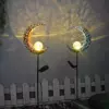 Iluminação exterior LED com energia solar, Lua e sol, Vintage Metal Fairy Lights, Luzes impermeáveis para jardim, gramado, decoração de quintal