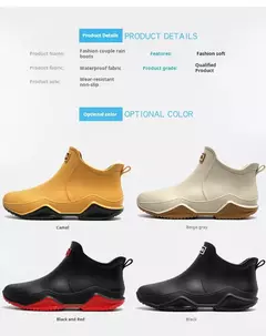 Botas de chuva antiderrapante impermeáveis para homens, sapatos de tornozelo alto para casal, caminhadas, pesca, água, chef, trabalho, ao ar livre, moda, novo - Wolf Magazine