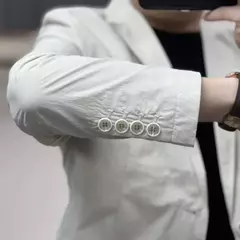 Casaco slim fit de manga comprida masculino, botão de lapela, casual de negócios, fino, simples, cor sólida, moda, primavera, verão, novo, 2024 - loja online