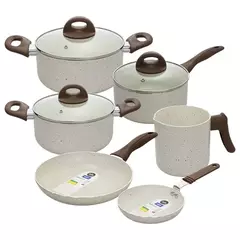 Jogo de Panelas Ceramic Life Smart Plus Vanilla 6 peças Brinox na internet