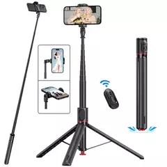 Tripé automático para iphone android, 70 "auto open selfie stick telefone tripé com controle remoto magnético para gravação de vídeo vlog