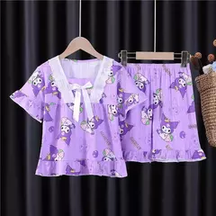 Pijama infantil para desenhos animados, roupas esportivas casuais, roupas para casa, camiseta estampada, kuromi, novo, verão - Wolf Magazine