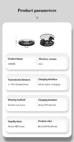 Imagem do Sono invisível sem fio fone de ouvido tws bluetooth 5.3 fones escondidos ipx5 à prova dwaterproof água redução ruído esportes fone