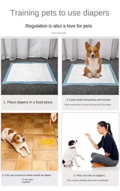 Fraldas grossas de alta absorção para cães, 100/50/40/25 peças, descartáveis, treinamento de cachorros, almofadas de xixi, superfície de secagem rápida, almofada limpa - comprar online