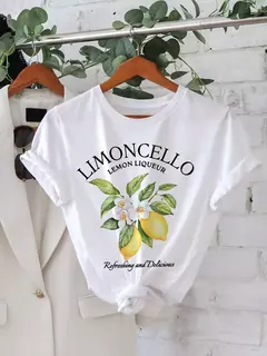 Camiseta feminina estampada em frutas com letras, gola redonda, manga curta, casual, tendência da moda street, plus size, verão na internet