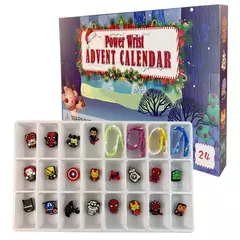 Imagem do 2024 marvel caixa de calendário do advento 24 pçs mini pequenos vingadores feriado anime figuras aranha homem de ferro hulk brinquedo boneca criança presente natal
