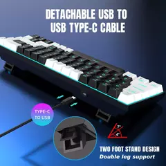 Teclado mecânico para jogos, LED retroiluminado, Interruptor azul, Ergonômico RGB, Quente, Troca, Jogos, PC, Laptop, Escritório, 68 Chaves - loja online