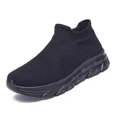 Tênis de corrida respirável masculino e feminino, calçados esportivos leves, tênis slip-on, meias da moda, tamanho grande 46, venda quente na internet