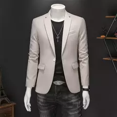 Blazer Casual de Negócios Masculino, Jaqueta Monocromática, Casacos Oversize, Smoking Masculino, Roupas de Marca, Roupas de Trabalho, Plus Size M-6XL