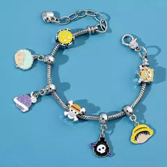Pulseiras de uma peça anime figura macaco d. Luffy pirata contas correntes diy encantos pulseira para mulheres jóias presentes de festa - loja online