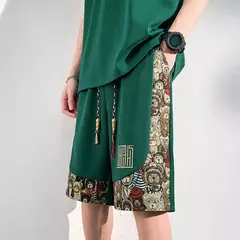Shorts de homens bordados, roupa masculina, roupa de praia, basquetebol, corrida, calça casual de verão, tamanho grande, novo, 2024