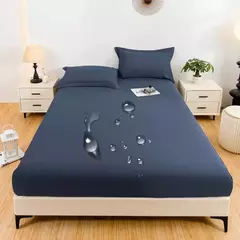 1 peça à prova d'água pele macia geada cor sólida tampa de cama capa contra poeira lençol (fronha e núcleo de travesseiro não incluído)