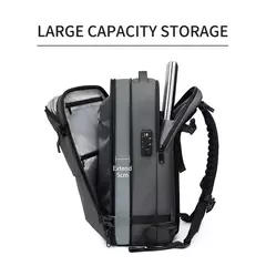 Imagem do Mochila de viagem de compressão a vácuo de grande capacidade para homens, mochila expandida 17 "laptop, negócios, escola