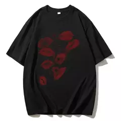 Blessyuki-camiseta feminina de Harajuku coração estampada, camiseta extragrande, streetwear casual, verão, plus size - comprar online
