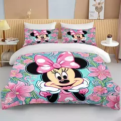 Minnie Mickey Mouse cama conjunto para meninas, capa de edredão, gêmeo, rainha, rei, desenhos animados, capa macia, 2 fronhas, 3 pcs - comprar online