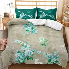 Elegante Flores Bedding Set, Bela Impressão 3D Consolador, Bedding Set, Rainha, Twin, Single Size, Capa de Edredão, Fronha, Presentes de luxo, Moda