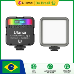 Ulanzi vl49rgb luz de vídeo portátil luz led 2500-9000k cct 2000mah para câmera ao vivo vlog luz completa led iluminação de fotografia