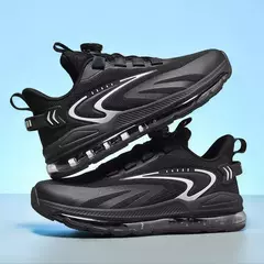 Imagem do Tênis de corrida acolchoados para homens, tênis antiderrapantes, botões rotatórios, adequados para exterior, casual, conforto, alta qualidade, venda quente
