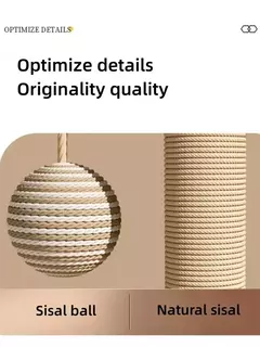 Mesa giratória de sisal de madeira maciça para gatos, coluna para arranhar gatos, bastão para provocar gatos, placa para arranhar gatos, vertical, durável e sem cair - Wolf Magazine