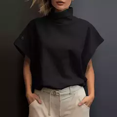 ZANZEA-Camisa feminina elegante de gola alta, blusa manga curta, casual, tops de escritório soltos, festa, moda verão, 2022