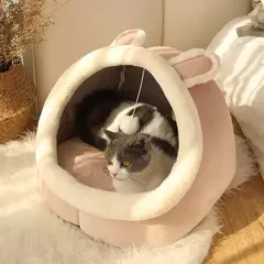 Tenda para animais de estimação, cama de caverna para gatos, cães pequenos, auto-aquecimento, cama para gatos, cabana confortável, cama de dormir para animais de estimação, dobrável, removível e lavável