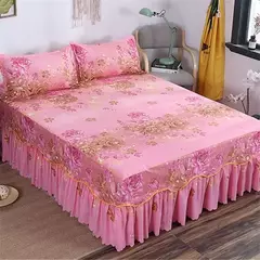 Conjunto de colcha de algodão bordado, saia de cama, fronhas, capa de folha, rei, rainha, duplo, 1.5 m, 1.8 m, 2m, 3pcs - comprar online