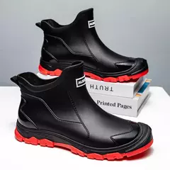 Botas de chuva de cano baixo masculinas coreanas, botas aquáticas de cozinha, sapatos de borracha para pesca, moda casual, verão - Wolf Magazine