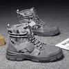 Botas de deserto masculinas de cano alto, botas casuais masculinas, sapatos de treino masculinos confortáveis, tendência estilo britânico, moda ao ar livre, 2024