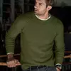 Casual Slim Fit masculino malha camisola, o-pescoço malhas, pulôver monocromático, outono, inverno, conforto, novo, S-3XL