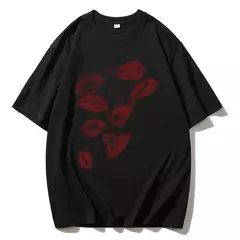 Blessyuki-camiseta feminina de Harajuku coração estampada, camiseta extragrande, streetwear casual, verão, plus size - Wolf Magazine