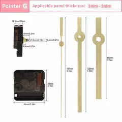 Imagem do Mecanismo de relógio de parede silencioso, máquina de movimento de quartzo, mãos de parede, varredura silenciosa, segundo movimento com ponteiro, peças de reparo diy
