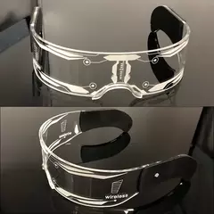 Imagem do Acrílico led luminoso óculos de festa brilho neon light up visor óculos dj bar festa eyewear para o dia das bruxas natal