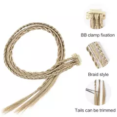 Peruca sintética tranças com clipe trança de boxe dreadlocks clipe na extensão do cabelo preto marrom sujo tranças boxer trança resistente ao calor