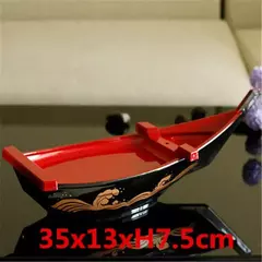 Preto Vermelho Sushi Sashimi Barco, Prato De Marisco, Bandeja De Sashimi De Salm - comprar online