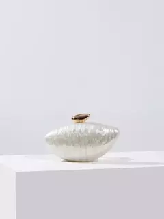 Imagem do Saco de embreagem em forma de ovo acrílico para mulheres, bolsa de festa à noite, bolsa fofa, bolsa Rose Shell, designer de alta qualidade, nova