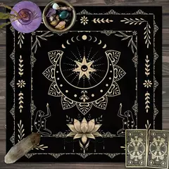 Toalha De Mesa De Tarô Com Seu Poder, Em Forma De Serpente, Estampa Floral e Vegetal, Toalha De Mesa Astrologia, Decoração De Altar, 1Pc