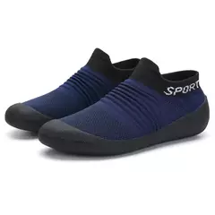 Sapatos masculinos tênis de malha respirável sapatos casuais plus size tênis leves meias deslizamento em apartamentos sapatos de caminhada macios na internet