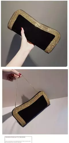 YoReAi-Beading Bolsa para Mulheres, Clutch Feminino, Bolsas de Ombro, Bolsas Festa, Veludo, Hobo-Bag Brilhante, Messenger Bag, Marca de Luxo - comprar online