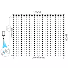 Imagem do Inteligente Curtain String Lights com Bluetooth App Control, Fada de Natal Luz, guirlanda, Picture Display, Party Decor, DIY, WS2812B, 400 LEDs