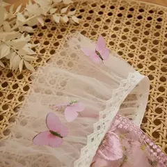 Vestido de princesa Chiffon para bebês, macacão, guarnição de renda, borboleta, roupas infantis, manga voadora, saia de tule, bodysuits bainha, bandana - Wolf Magazine