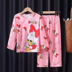 Imagem do Crianças Minnie Elsa Duck Pijamas dos desenhos animados, roupas infantis para casa, conjuntos para meninos e meninas, terno de viagem, casual, novo, 2 peças por conjunto